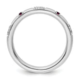 14k White Gold Stackable Expressions Rhodolite Garnet and Dia. Ring